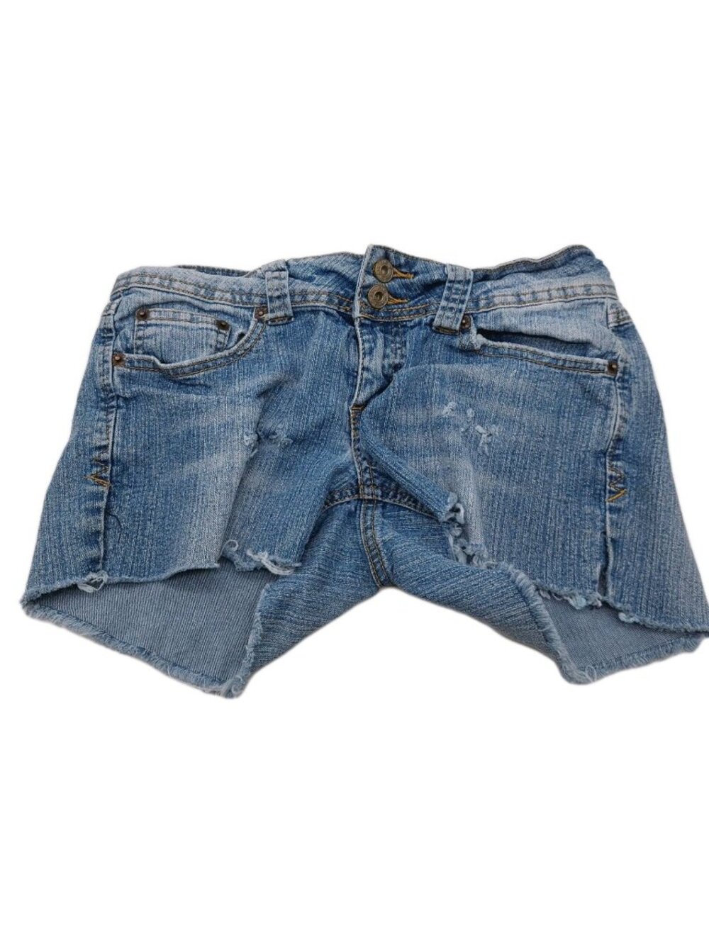 Desire Boyfriend Jean Shorts Women's Juniors 5 Blue Light Wash Stretch Mid-Rise